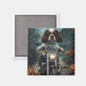 Cavalier King Charles Spaniel Halloween Scary Magneet (Voorkant / Achterkant)