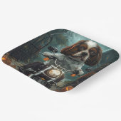 Cavalier King Charles Spaniel Halloween Scary Papieren Bordje (Gebogen)