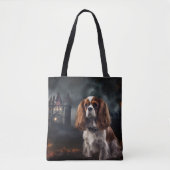 Cavalier King Charles Spaniel Halloween Scary Tote Bag (Voorkant)