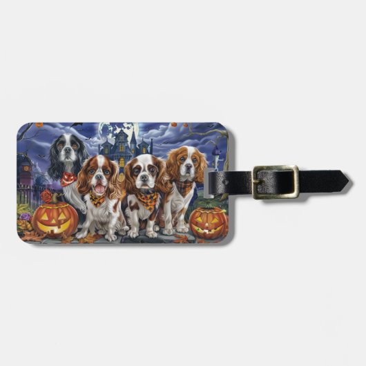 Cavalier King Charles Spaniel Halloween Spokengees Bagagelabel (Voorkant horizontaal)