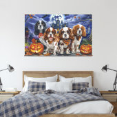 Cavalier King Charles Spaniel Halloween Spokengees Canvas Afdruk (Insitu (Slaapkamer))