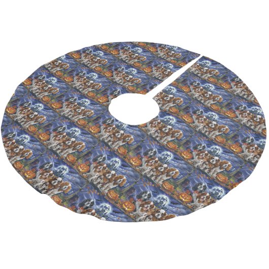 Cavalier King Charles Spaniel Halloween Spokenig Kerstboom Rok (Gekanteld)