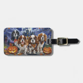 Cavalier King Charles Spaniel Halloween Spooky Bagagelabel (Voorkant horizontaal)