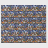 Cavalier King Charles Spaniel Halloween Spooky Cadeaupapier (Vlak)