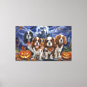 Cavalier King Charles Spaniel Halloween Spooky Canvas Afdruk (Voorkant)