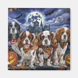 Cavalier King Charles Spaniel Halloween Spooky Magneet