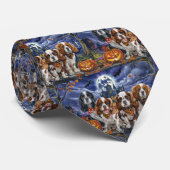 Cavalier King Charles Spaniel Halloween Spooky Stropdas (Opgerold)