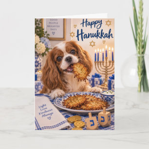 Cavalier King Charles Spaniel Hanukkah kaart