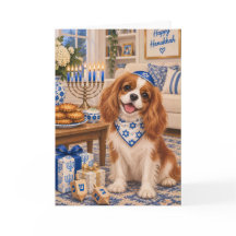 Cavalier King Charles Spaniel Hanukkah Kaart