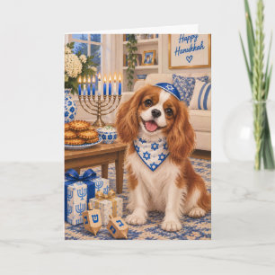 Cavalier King Charles Spaniel Hanukkah Kaart
