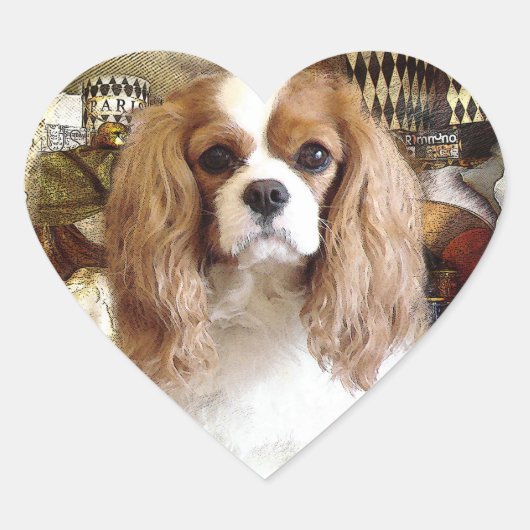 Cavalier King Charles Spaniel Hart Sticker (Voorkant)
