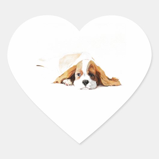 Cavalier King Charles Spaniel Hart Sticker (Voorkant)