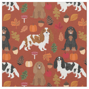 Cavalier King Charles Spaniel herfst bladeren Stof