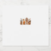 Cavalier King Charles Spaniel Herfst Coffee Houtwe Sparkling Wijnetiket (Enkel label)