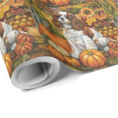 Cavalier King Charles Spaniel Herfst Thanksgiving Cadeaupapier (Rol Hoek)