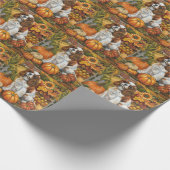 Cavalier King Charles Spaniel Herfst Thanksgiving Cadeaupapier (Hoek)