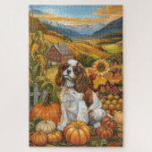 Cavalier King Charles Spaniel Herfst Thanksgiving Legpuzzel (Verticaal)