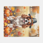 Cavalier King Charles Spaniel Herfstbladeren Fleece Deken (Voorkant (Horizontaal))