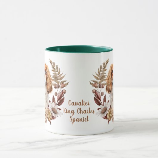 Cavalier King Charles Spaniel Herfstkrans Mok (Midden)