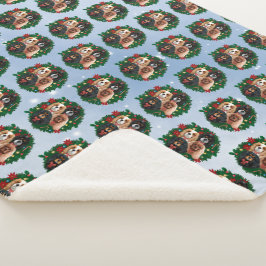 Cavalier King Charles Spaniel Holiday Blanket Sherpa Deken