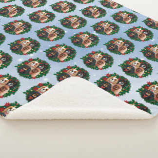 Cavalier King Charles Spaniel Holiday Blanket Sherpa Deken