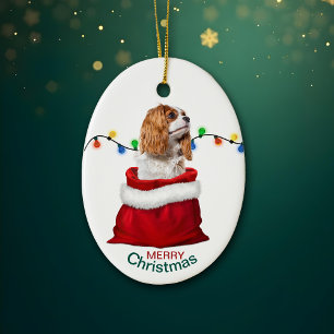 Cavalier King Charles Spaniel Holiday Gift Bag Cer Keramisch Ornament