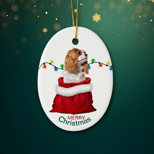 Cavalier King Charles Spaniel Holiday Gift Bag Cer Keramisch Ornament