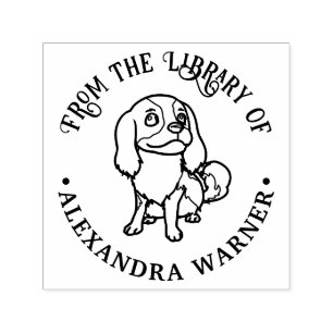 Cavalier King Charles Spaniel Hond #2 Bibliotheek Zelfinktende Stempel
