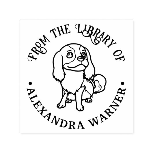 Cavalier King Charles Spaniel Hond #2 Bibliotheek Zelfinktende Stempel (Design)