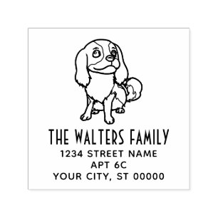 Cavalier King Charles Spaniel Hond #2 Naam Adres Zelfinktende Stempel