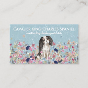 Cavalier King Charles Spaniel Hond Bloem Patroon Visitekaartje