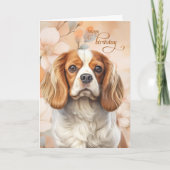 Cavalier King Charles Spaniel Hond Blossom Verjaar Kaart (Voorkant)