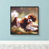 Cavalier King Charles Spaniel hond Canvas Afdruk (Insitu (Houten vloer))