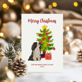 Cavalier King Charles Spaniel Hond Familie Kerstmi Feestdagenkaart