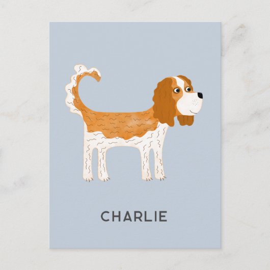 Cavalier King Charles Spaniel Hond Gepersonaliseer Briefkaart (Voorkant)