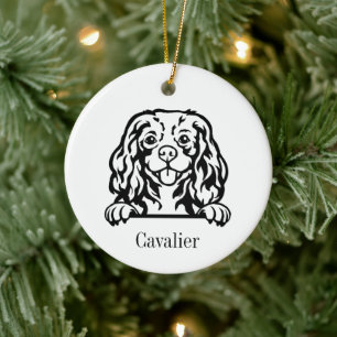 Cavalier King Charles Spaniel hond Gepersonaliseer Keramisch Ornament