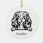 Cavalier King Charles Spaniel hond Gepersonaliseer Keramisch Ornament (Voorkant)