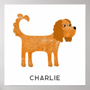 Cavalier King Charles Spaniel Hond Gepersonaliseer Poster