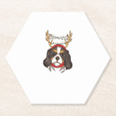 Cavalier King Charles Spaniel Hond Huisdier Kerstm Kartonnen Onderzetters (Voorkant)