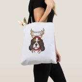 Cavalier King Charles Spaniel Hond Huisdier Kerstm Tote Bag (Dichtbij)
