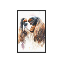 Cavalier King Charles Spaniel-hond in waterverf