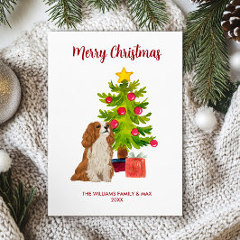 Cavalier King Charles Spaniel hond kerst Feestdagenkaart