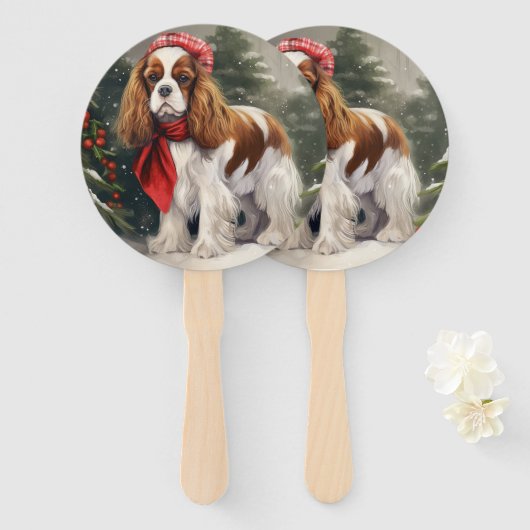 Cavalier King Charles Spaniel hond kerst Handwaaier (Voorkant en achterkant)