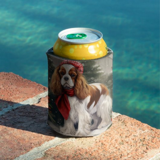 Cavalier King Charles Spaniel Hond Kerstmis Blikjeskoeler (Insitu Zwembad)
