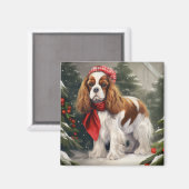 Cavalier King Charles Spaniel Hond Kerstmis Magneet (Voorkant / Achterkant)