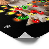 Cavalier King Charles Spaniel Hond Kerstverlichtin Poster (Hoek)