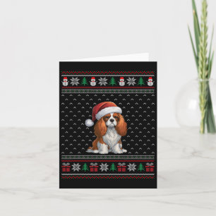 Cavalier King Charles Spaniel hond met kerstmuts Kaart