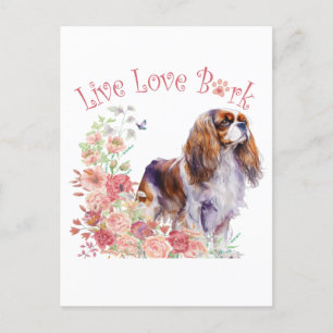 Cavalier King Charles Spaniel Hond Mom Floral Briefkaart