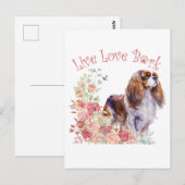 Cavalier King Charles Spaniel Hond Mom Floral Briefkaart (Voorkant / Achterkant)