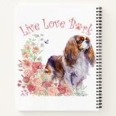 Cavalier King Charles Spaniel Hond Mom Floral Notitieboek (Achterkant)